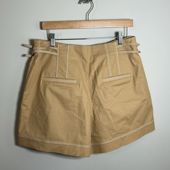 Veronica Beard Jaffe Short Khaki pleated cotton-blend twill shorts Sz 12 NEW - Picture 8 of 13